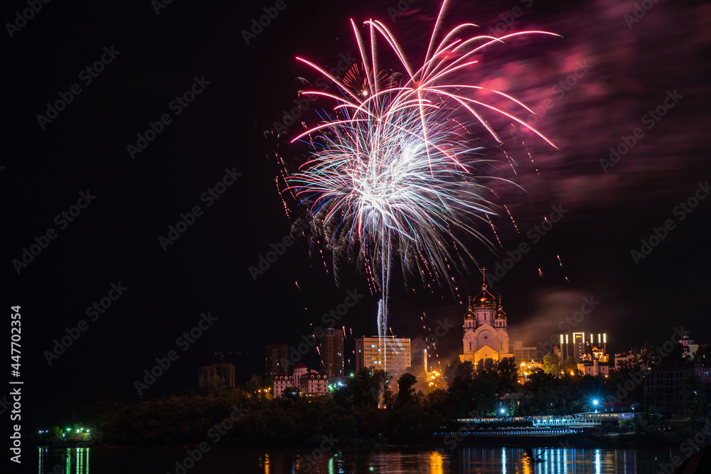 Firework concept in Khabarovsk, Happy New Year , Firework concept in Khabarovsk, Happy New Year ,