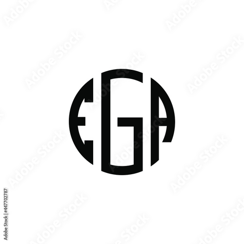 EGA letter logo design. EGA letter in circle shape. EGA Creative three letter logo. Logo with three letters. EGA circle logo. EGA letter vector design logo  photo