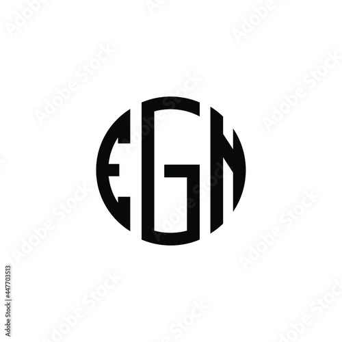 EGN letter logo design. EGN letter in circle shape. EGN Creative three letter logo. Logo with three letters. EGN circle logo. EGN letter vector design logo  photo