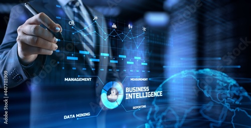 Business intelligence BI concept analytics intelligence Big data analyze. photo
