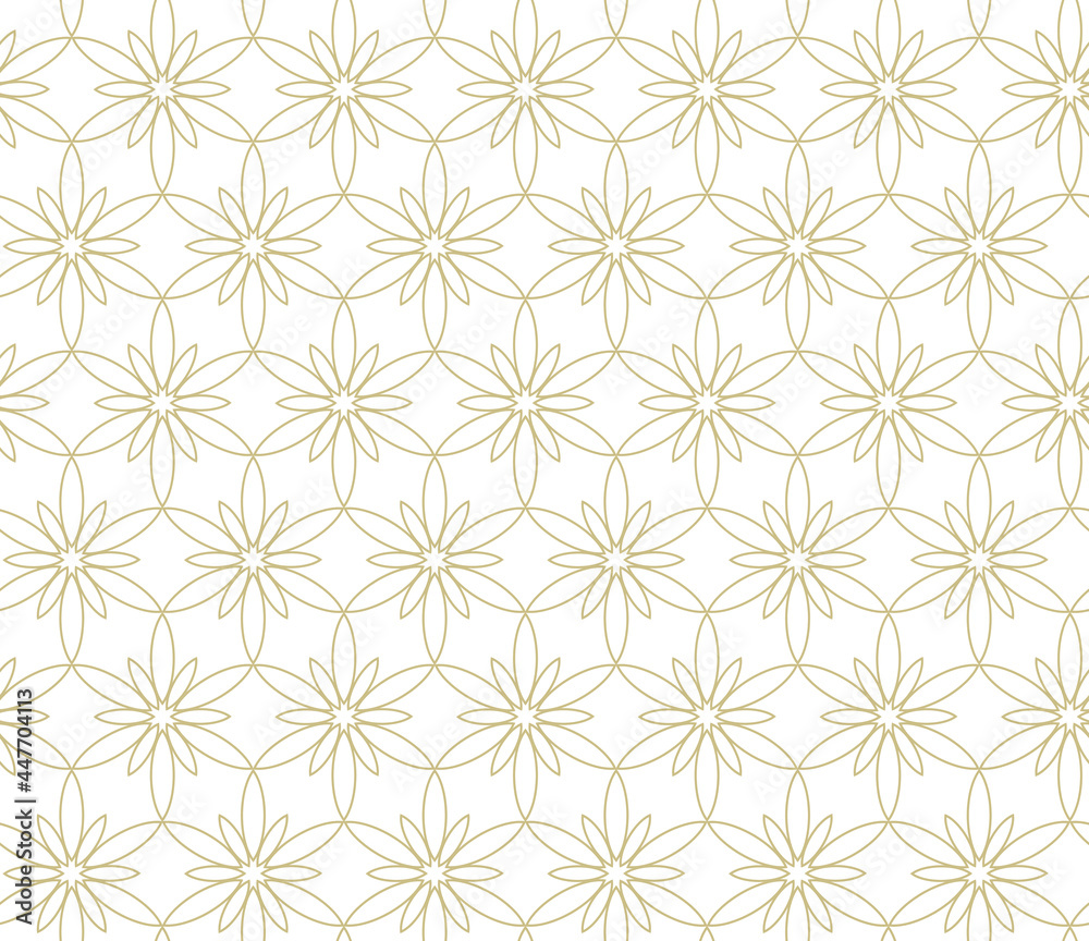 Geometric seamless pattern. Floral ornament on a white background. Modern vector illustrations for wallpapers, flyers, covers, banners, minimalistic ornaments, backgrounds.