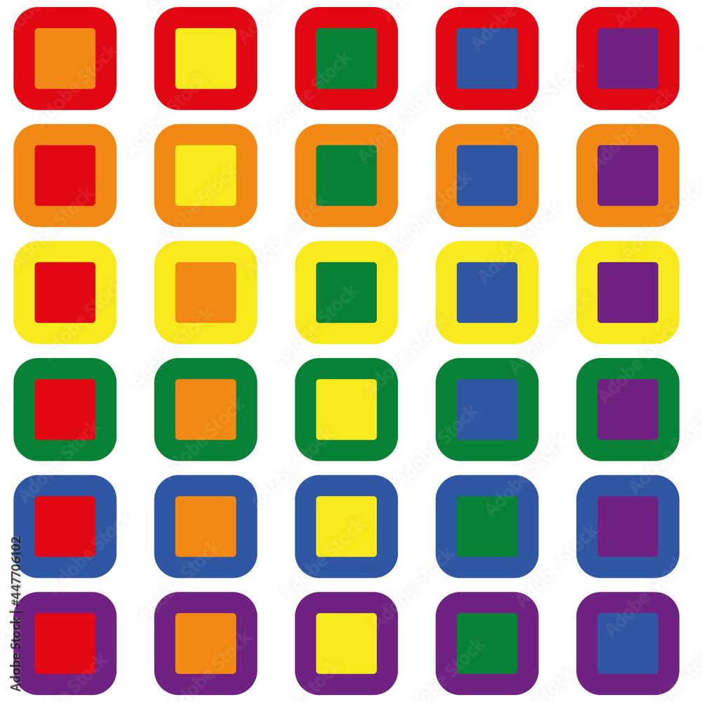 Different lgbtq pride squares vector seamless pattern 
