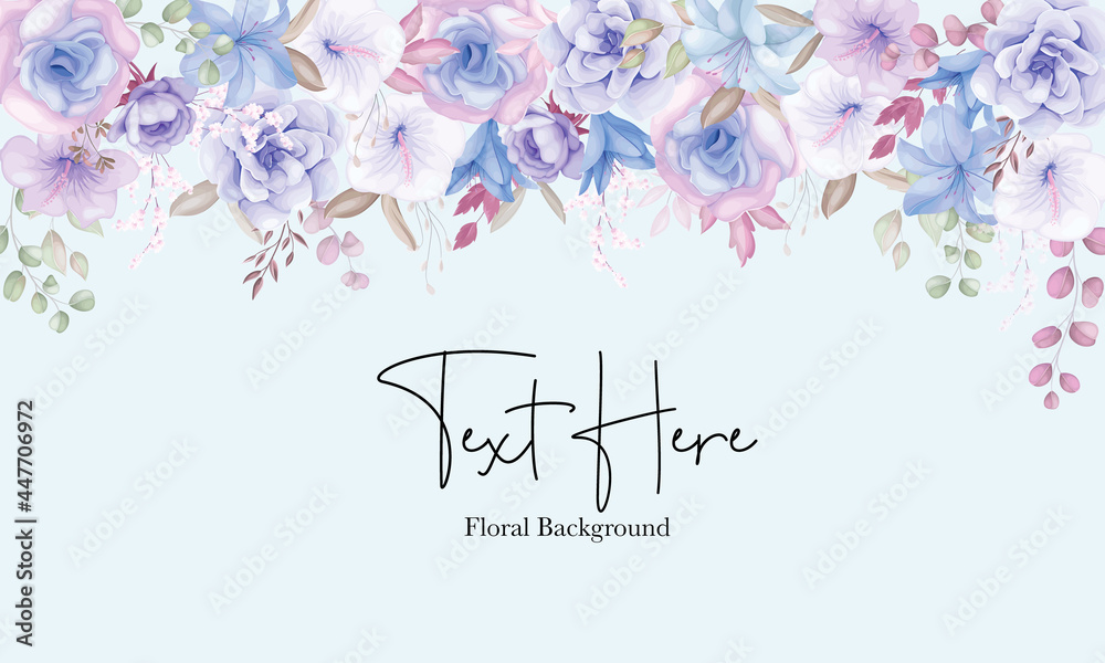 beautiful soft pink and blue flower background