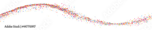 Colorful Explosion Of Confetti. Grainy Abstract Multicolored Texture Isolated On White. Panoramic Background. Wide Horizontal Long Banner For Site. Vector Illustration  Eps 10. 
