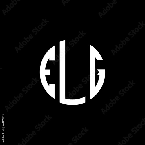 ELG letter logo design. ELG letter in circle shape. ELG Creative three letter logo. Logo with three letters. ELG circle logo. ELG letter vector design logo  photo