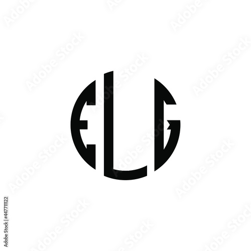 ELG letter logo design. ELG letter in circle shape. ELG Creative three letter logo. Logo with three letters. ELG circle logo. ELG letter vector design logo  photo