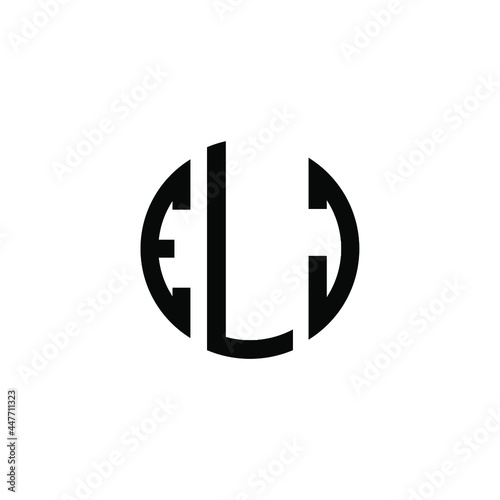 ELJ letter logo design. ELJ letter in circle shape. ELJ Creative three letter logo. Logo with three letters. ELJ circle logo. ELJ letter vector design logo  photo