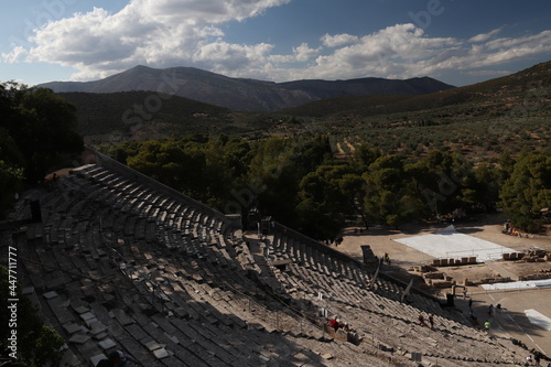 Ancient theater of epidaure un Greece 