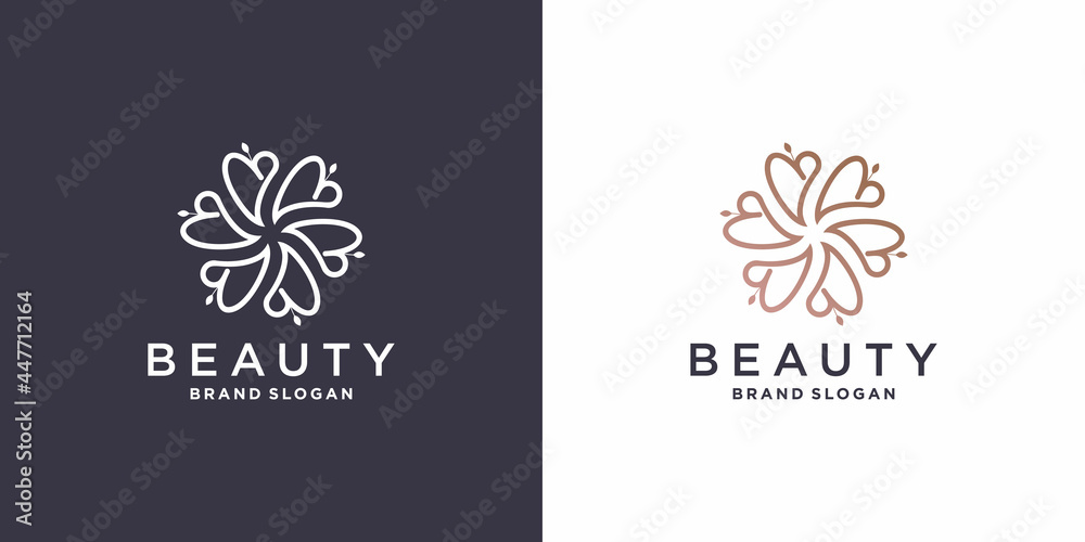 Beauty flower logo abstract with line concept Premium Vector part 2