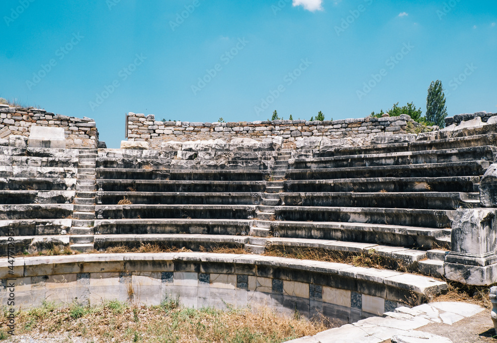 The ancient city of Aphrodisias is located in Aydın. It attracts attention with its marble structures. Ancient columns, walls, temples. Thousands of years old ancient city of Aphrodisias.