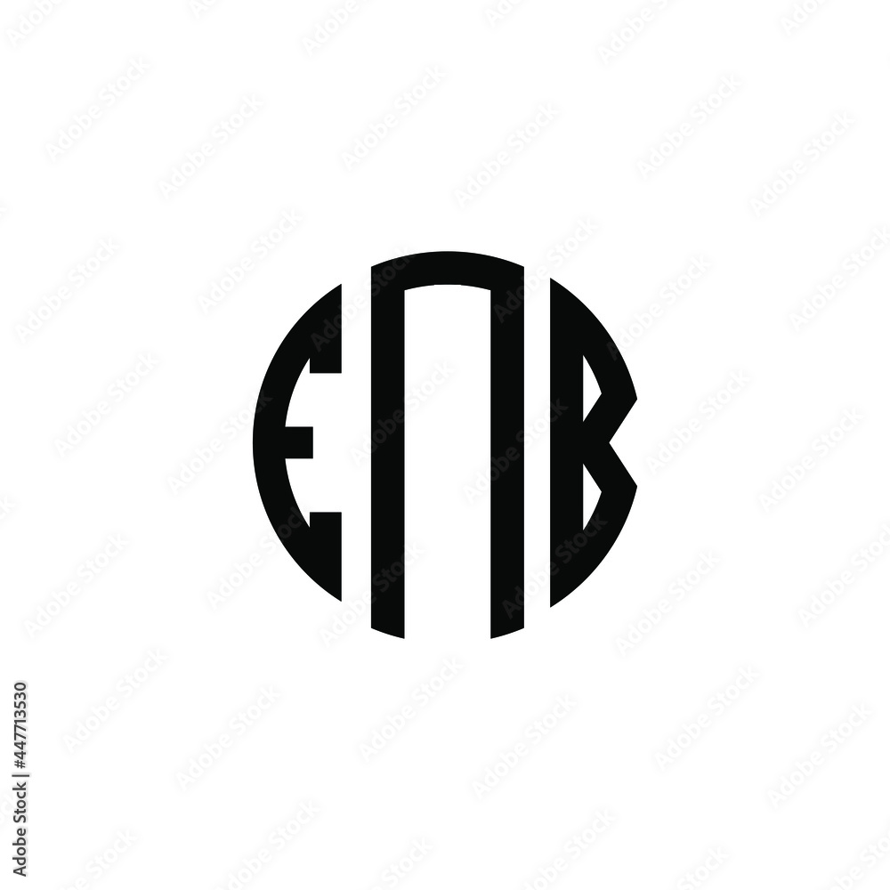 ENB letter logo design. ENB letter in circle shape. ENB Creative three