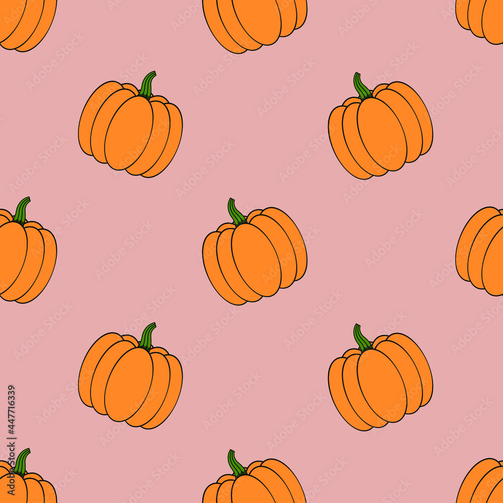 pumpkin vector pattern, seamless vector pattern