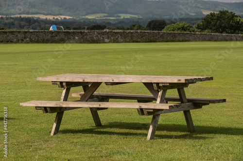 Picnic bench at Petworth Cricket grounds © Justin Owen