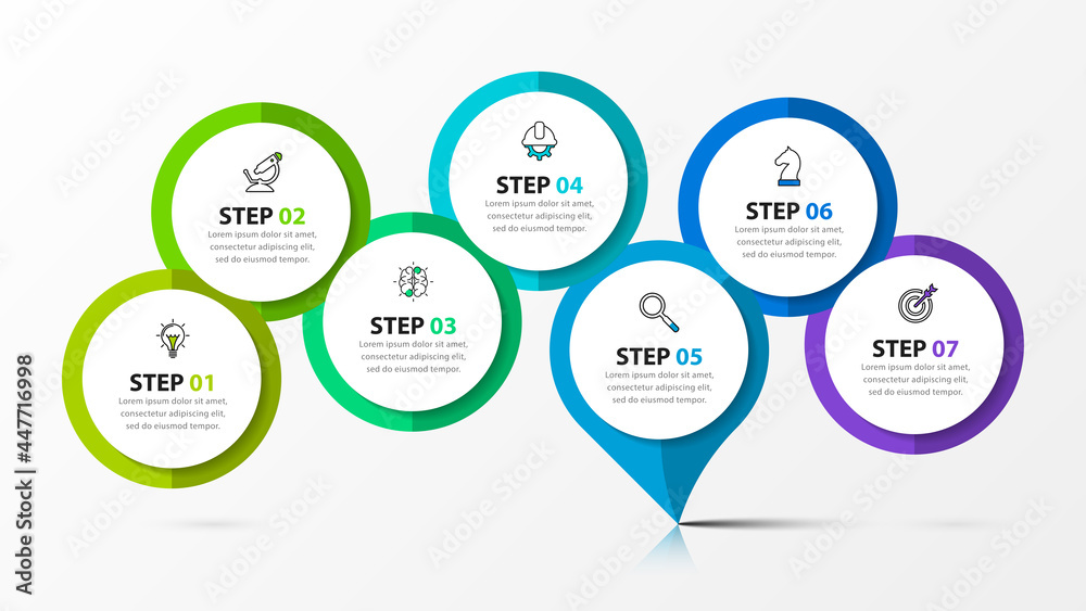Infographic design template. Creative concept with 7 steps Infographic design template. Creative concept with 7 steps
