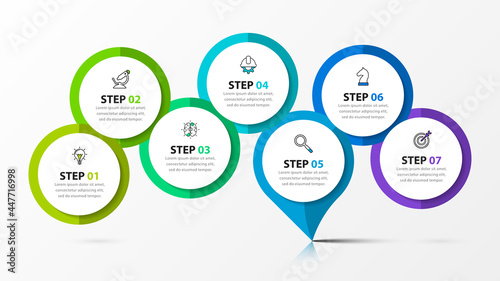Infographic design template. Creative concept with 7 steps
