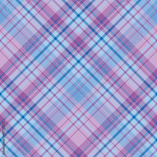 Seamless pattern in light and dark violet and blue colors for plaid, fabric, textile, clothes, tablecloth and other things. Vector image. 2