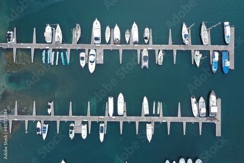 Marina, toma aérea de la marina, foto barcos. photo