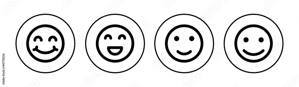Fototapeta premium smile icon set. smile emoticon icon. feedback