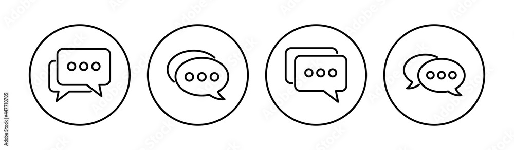 Chat icon set. speech bubble icon. comment icon vector. message. contact us Chat icon set. speech bubble icon. comment icon vector. message. contact us