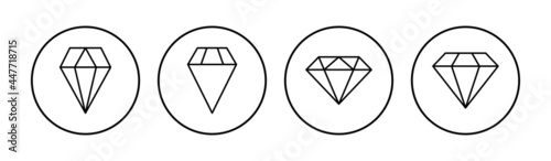 Diamond icon set. diamond gems vector icon.