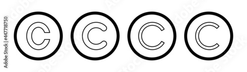 Copyright icon set. copyright symbols