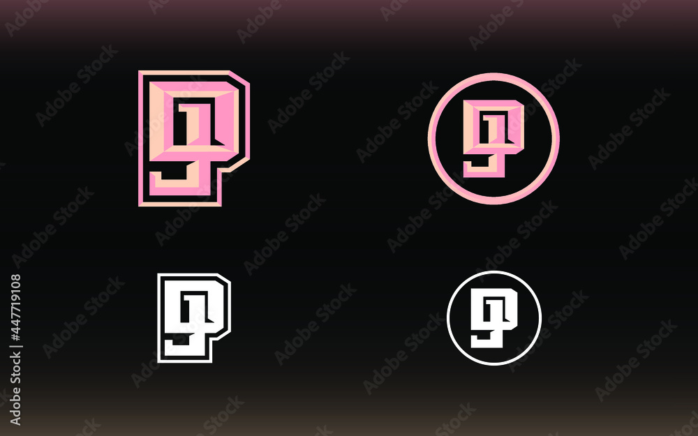 Initials DJ logo with a bright color is suitable for E sports teams and others Initials DJ logo with a bright color is suitable for E sports teams and others