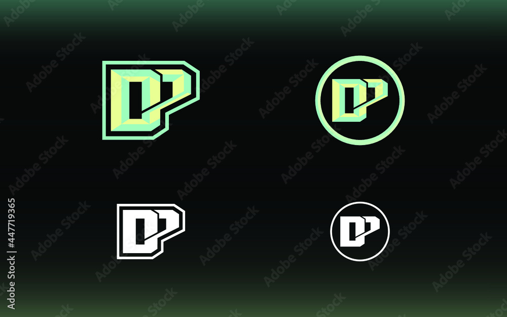 Initials DP logo with a bright color is suitable for Esports teams and others Initials DP logo with a bright color is suitable for Esports teams and others