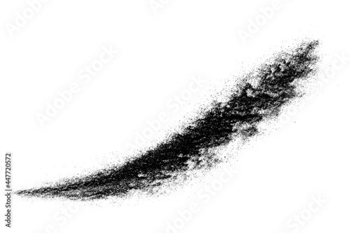 Black grainy texture isolated on white background. Dust overlay. Dark noise granules. Digitally generated image. Vector design elements. Illustration, Eps 10.