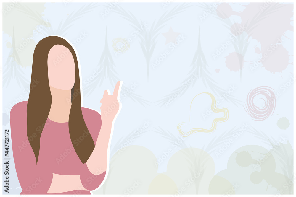 lovely woman with beautiful background vector design