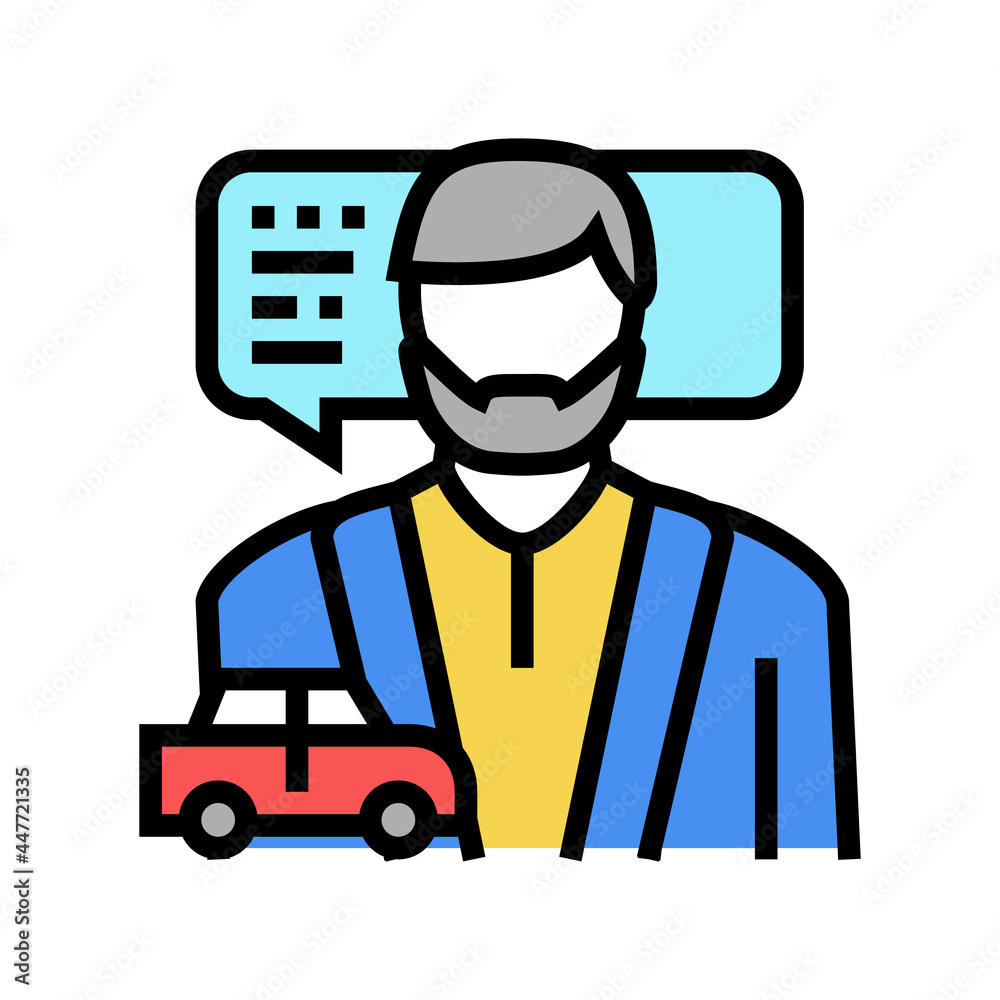 male driving school instructor color icon vector. male driving school instructor sign. isolated symbol illustration