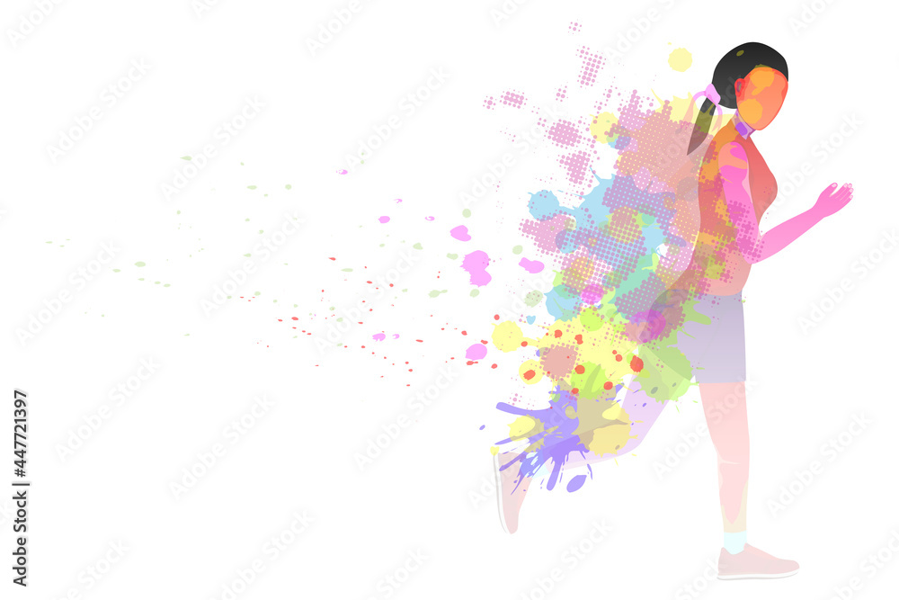 isolated colourful runner man  on white background vector design