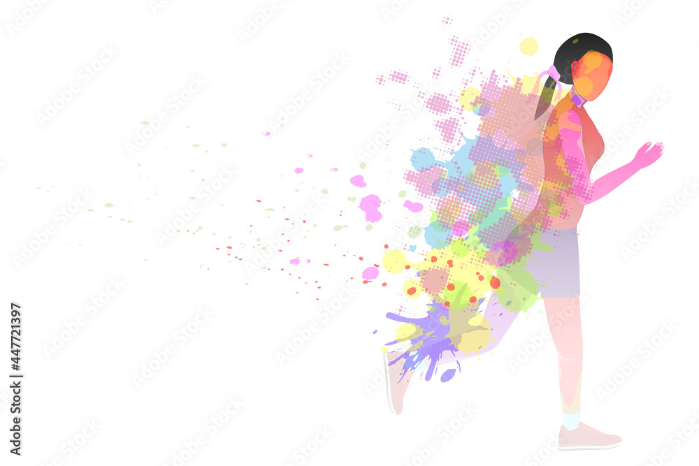 isolated colourful runner man on white background vector design isolated colourful runner man on white background vector design