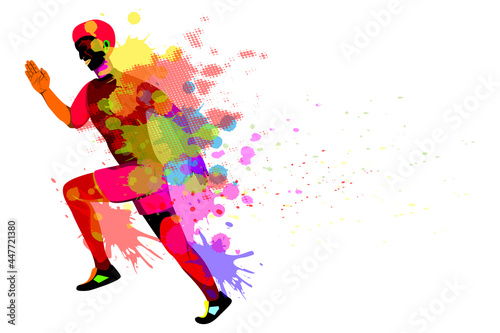 isolated colourful runner man on white background vector design