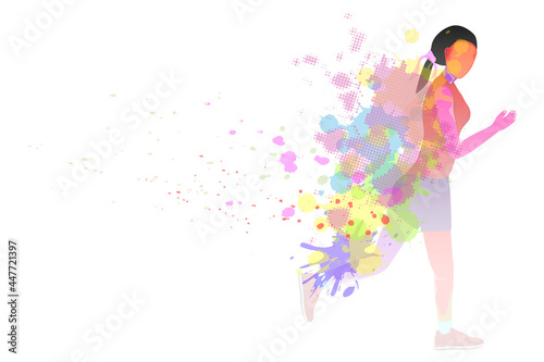 isolated colourful runner man on white background vector design