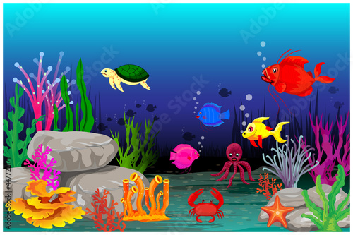 beauty of sea life vector design
