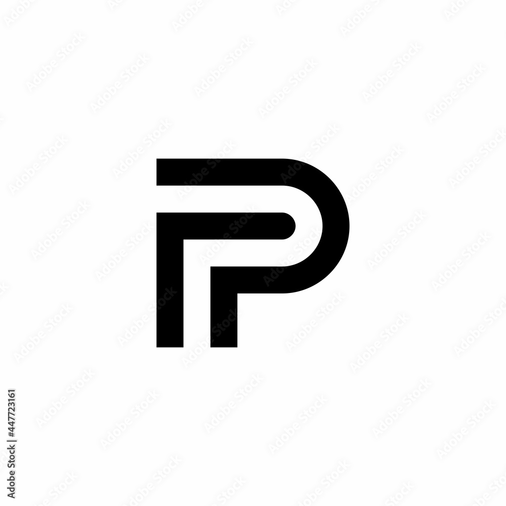 FP letter initial monogram negative space logo FP letter initial monogram negative space logo
