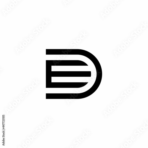 DE letter initial monogram negative space logo