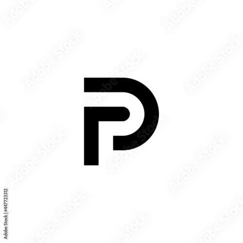 Free Download PF letter initial monogram negative space logo - GFXLoad