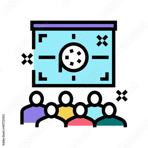 outdoor movie kids party color icon vector. outdoor movie kids party sign. isolated symbol illustration
