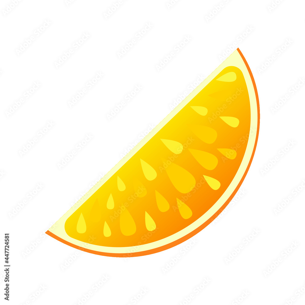Vector flat illustration of juicy orange slice Vector flat illustration of juicy orange slice