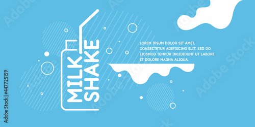 Vector illustration of a milkshake with a bottle and a straw.