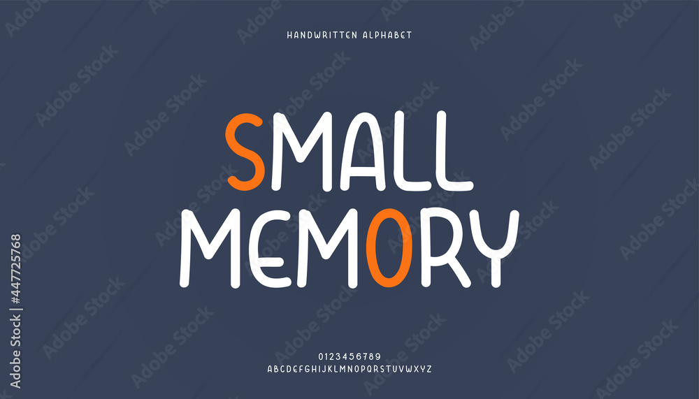 Minimal modern handwritten alphabet fonts