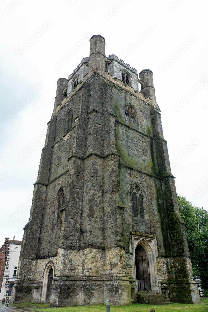 detached Medieval bell tower at Chichester Cathedral West Sussex England has stood for over 600 years 