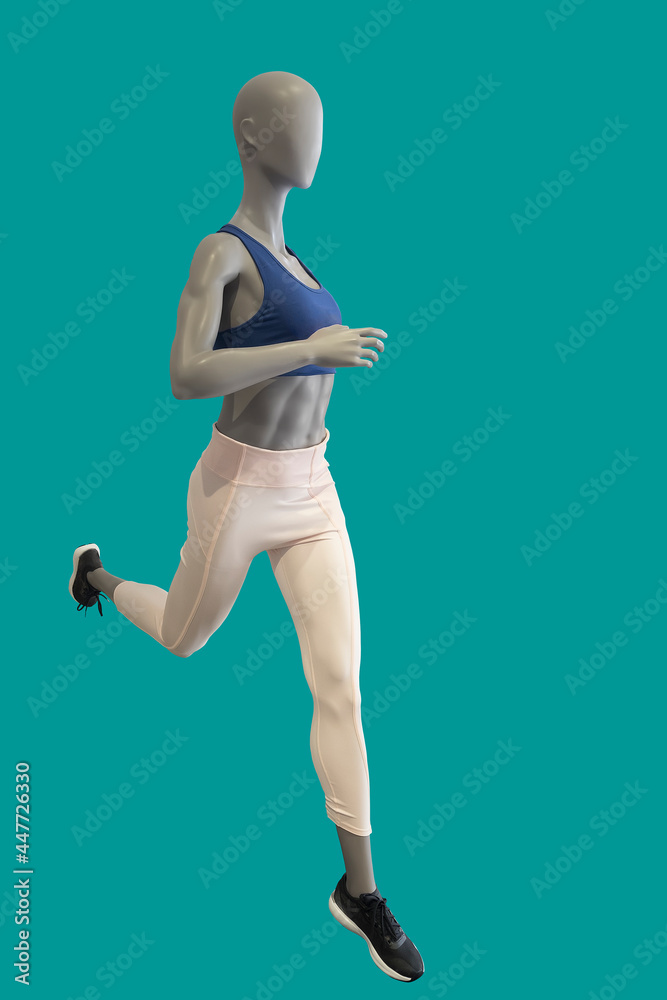 Running female mannequin. Running female mannequin.