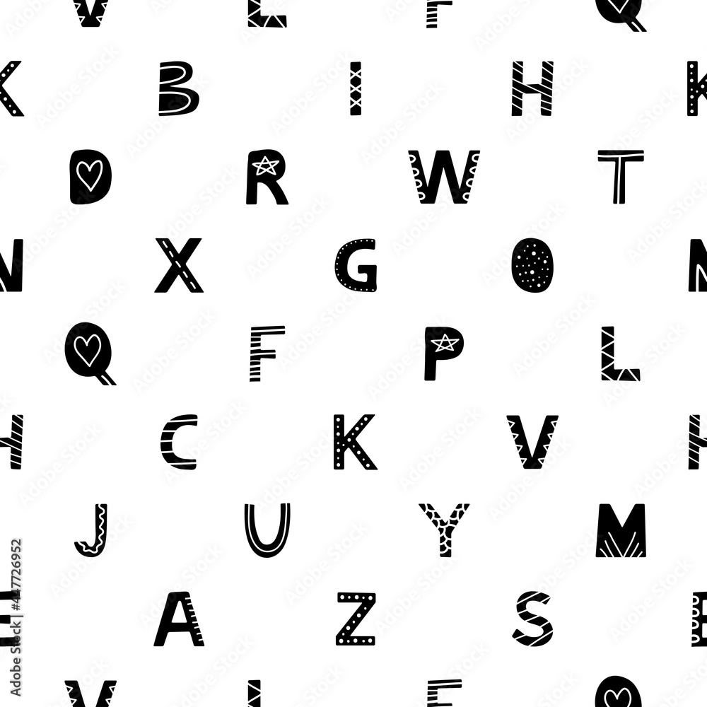 Seamless pattern with alphabet. Seamless pattern with alphabet.