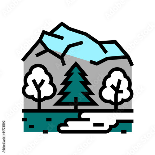 taiga landscape color icon vector. taiga landscape sign. isolated symbol illustration