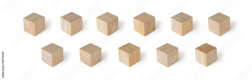 Set pack of wooden block in cube shape with different beautiful abstract texture isolated on a white background with clipping path Set pack of wooden block in cube shape with different beautiful abstract texture isolated on a white background with clipping path