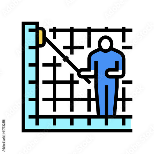 cleaning pool walls color icon vector. cleaning pool walls sign. isolated symbol illustration
