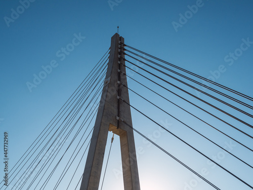 Background sky with modernist construction of a bridge