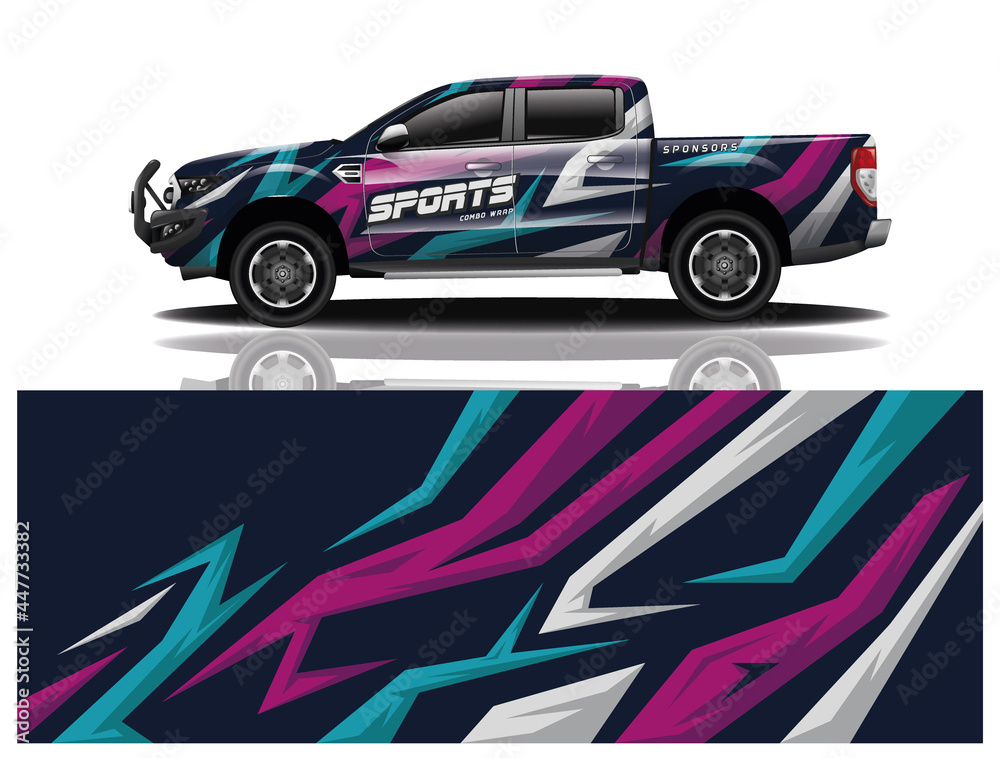 Car decal wrap design vector